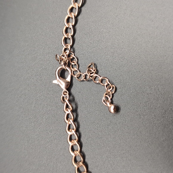 Statement Gold Toned Cream Stoned and Rhinestone Necklace - Picture 7 of 9